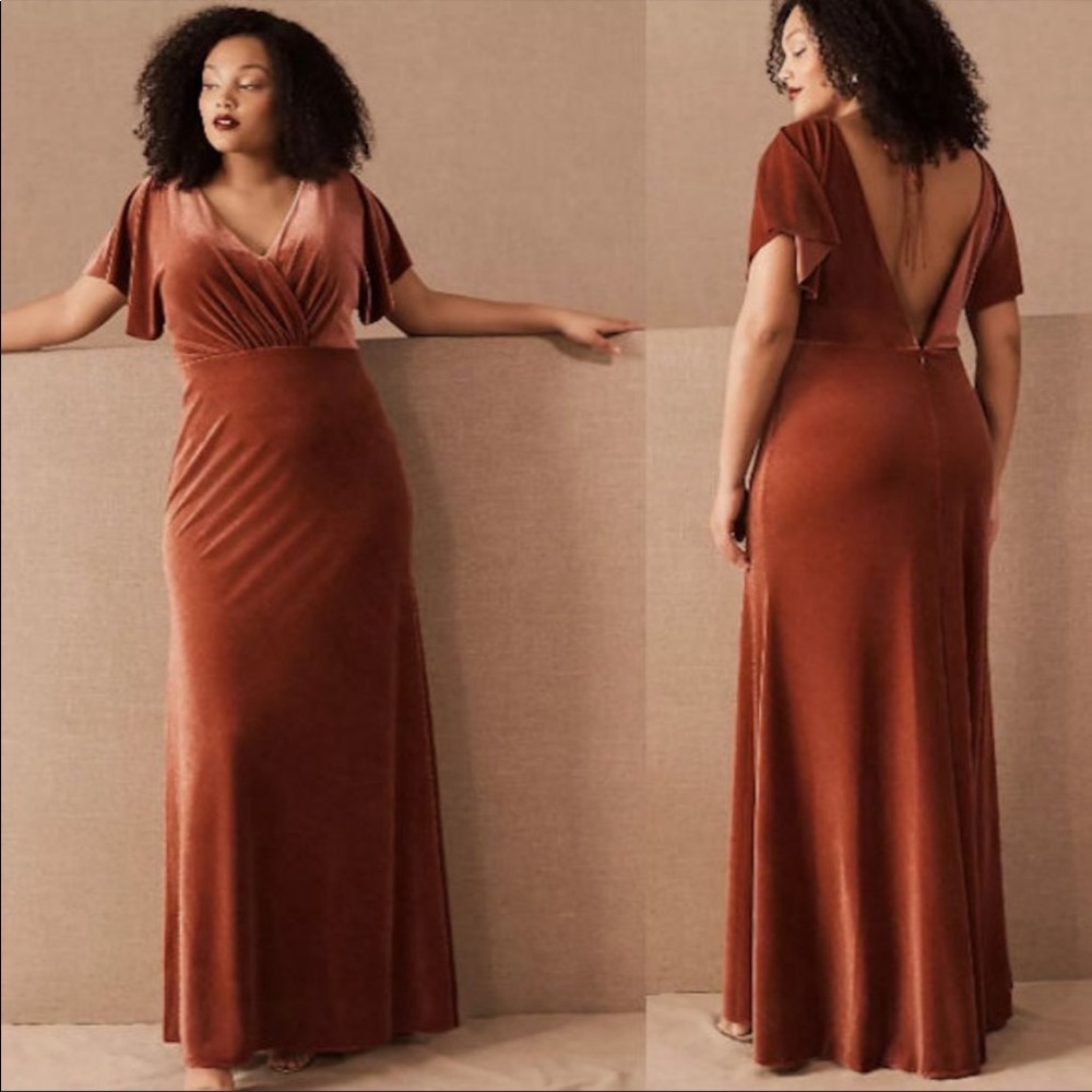 Jenny Yoo Ellis Velvet Wrap Dress Rose 14